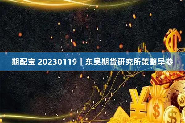 期配宝 20230119｜东吴期货研究所策略早参