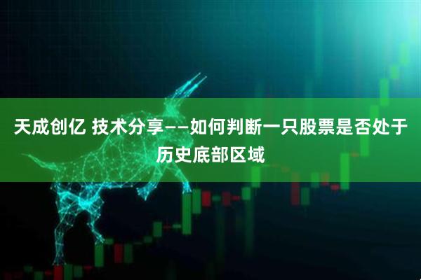 天成创亿 技术分享——如何判断一只股票是否处于历史底部区域
